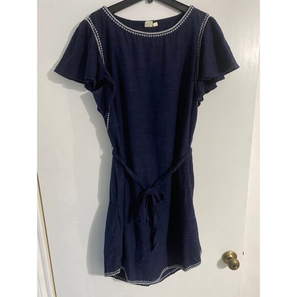 Gap dress women’s size M tall navy blue embroidered pockets peasant cottage - Picture 1 of 6